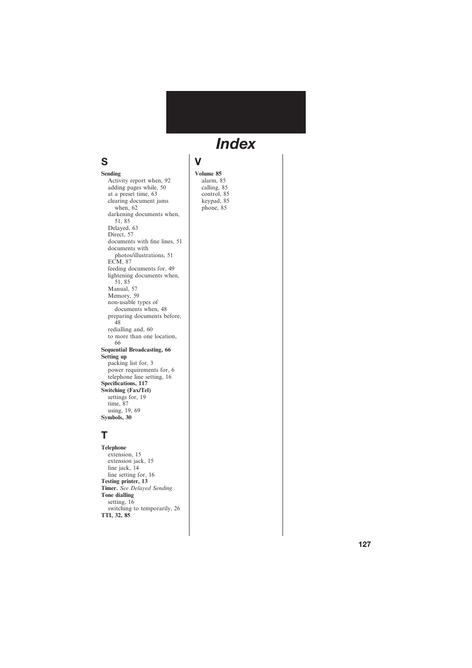 Index | Canon B155 User Manual | Page 139 / 140