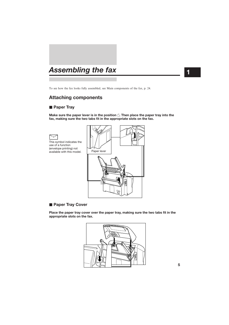 Assembling the fax | Canon B155 User Manual | Page 17 / 140