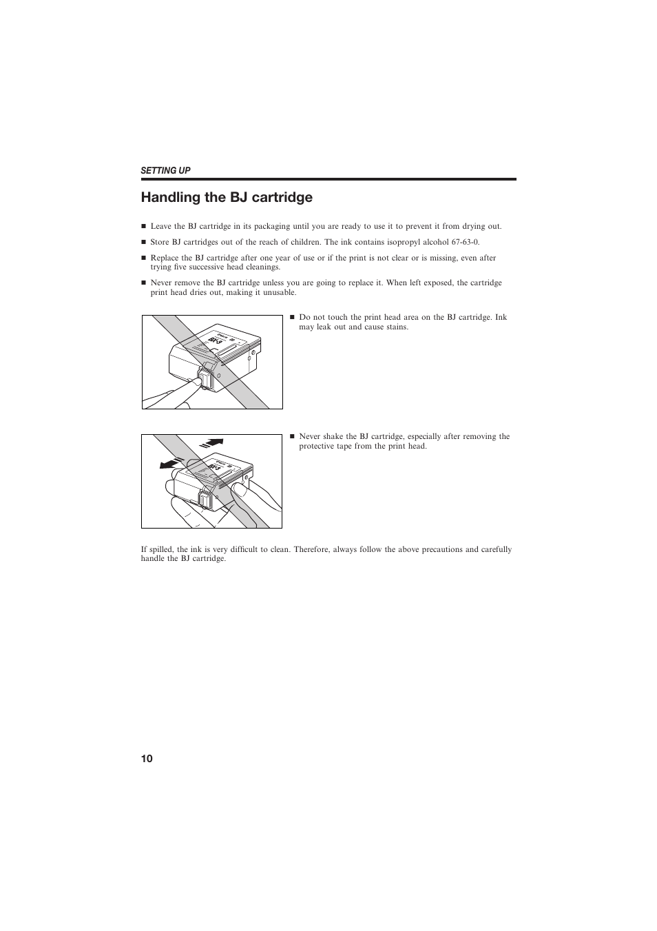 Handling the bj cartridge | Canon B155 User Manual | Page 22 / 140