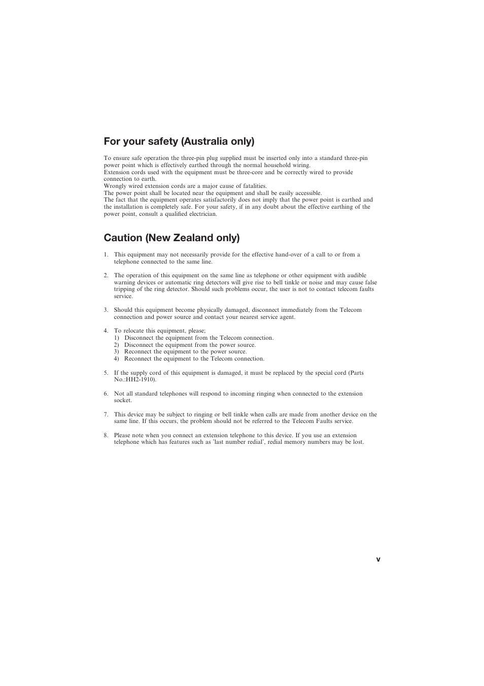 For your safety (australia only), Caution (new zealand only) | Canon B155 User Manual | Page 5 / 140