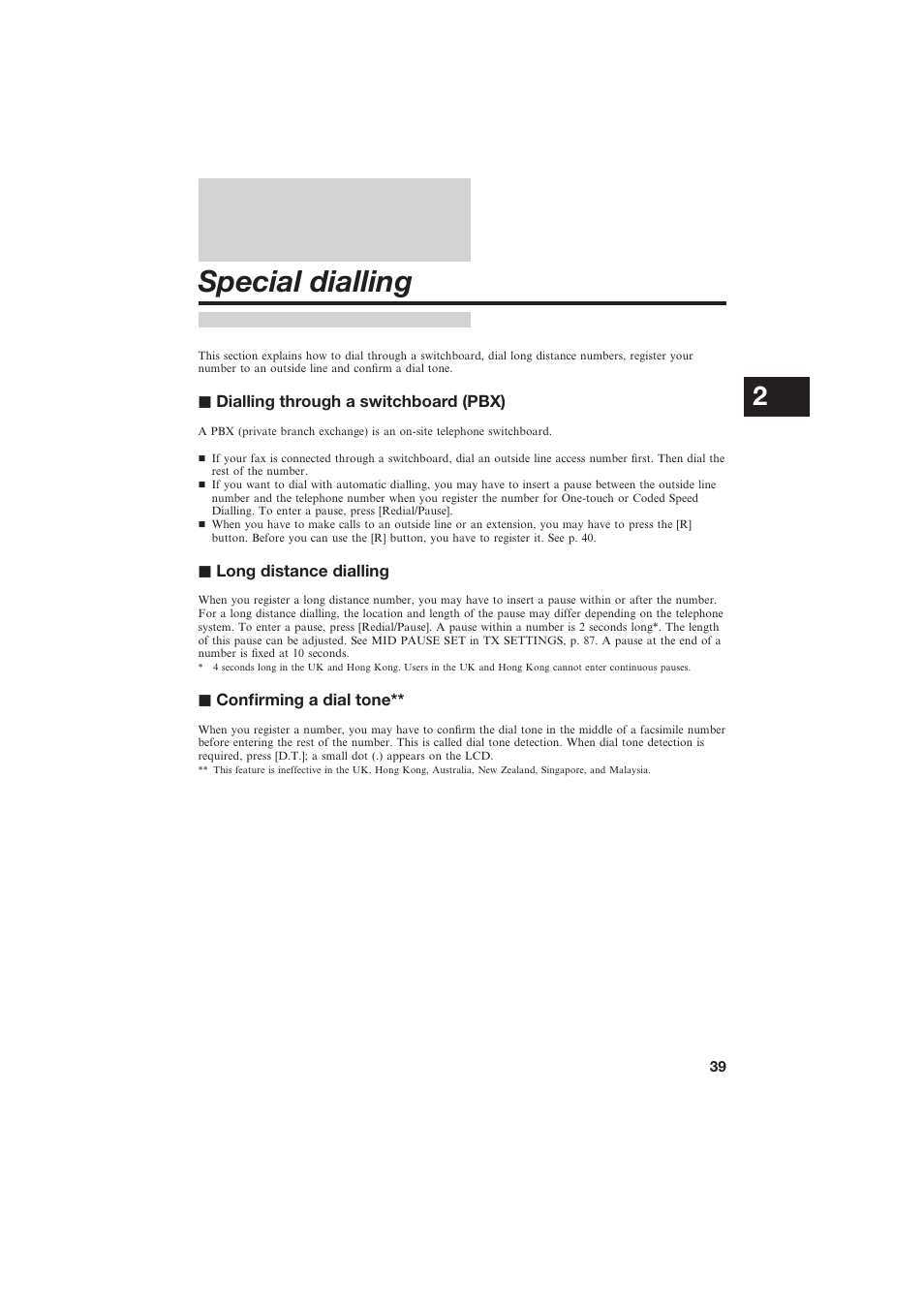 Special dialling | Canon B155 User Manual | Page 51 / 140