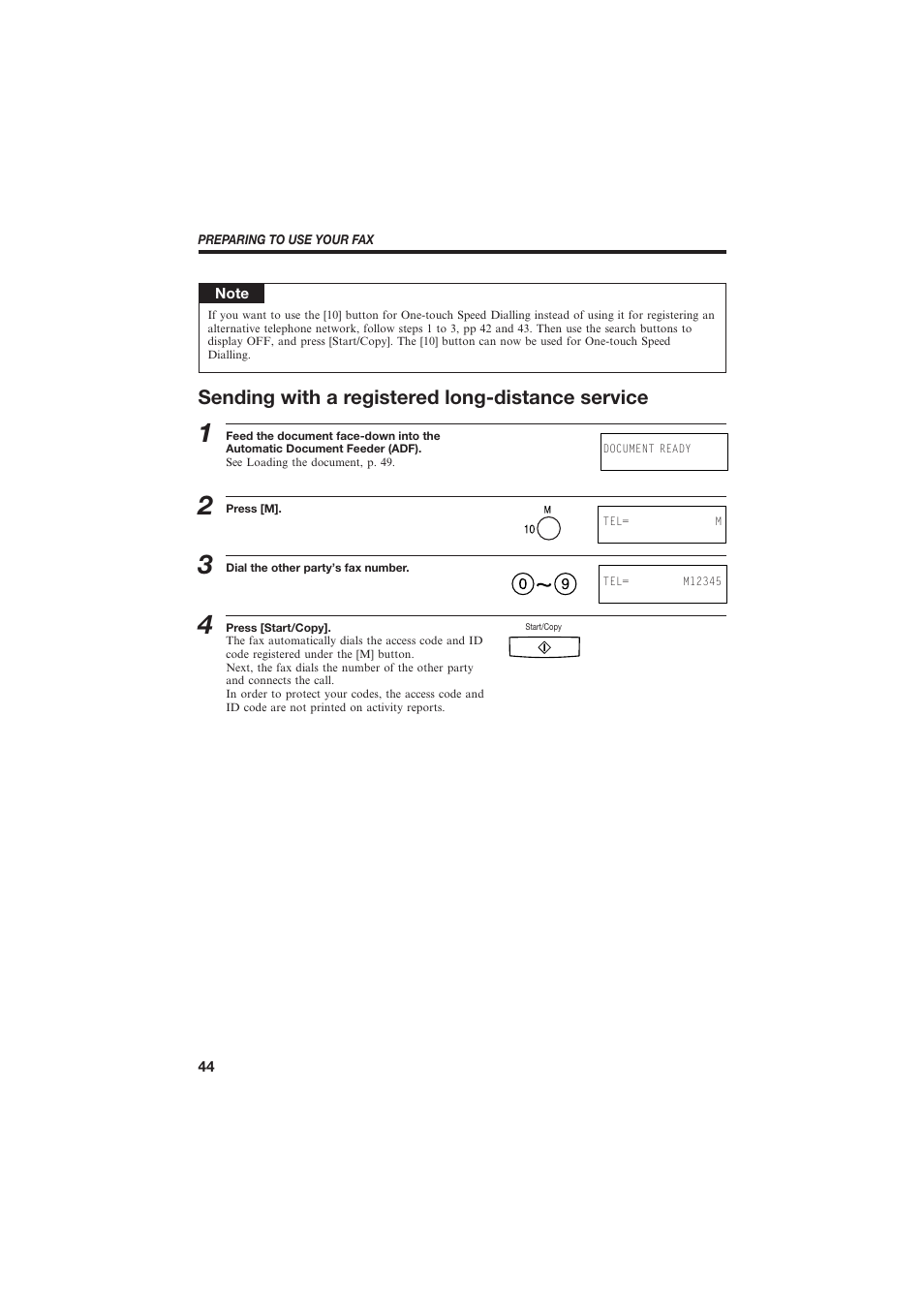 Sending with a registered long-distance service | Canon B155 User Manual | Page 56 / 140