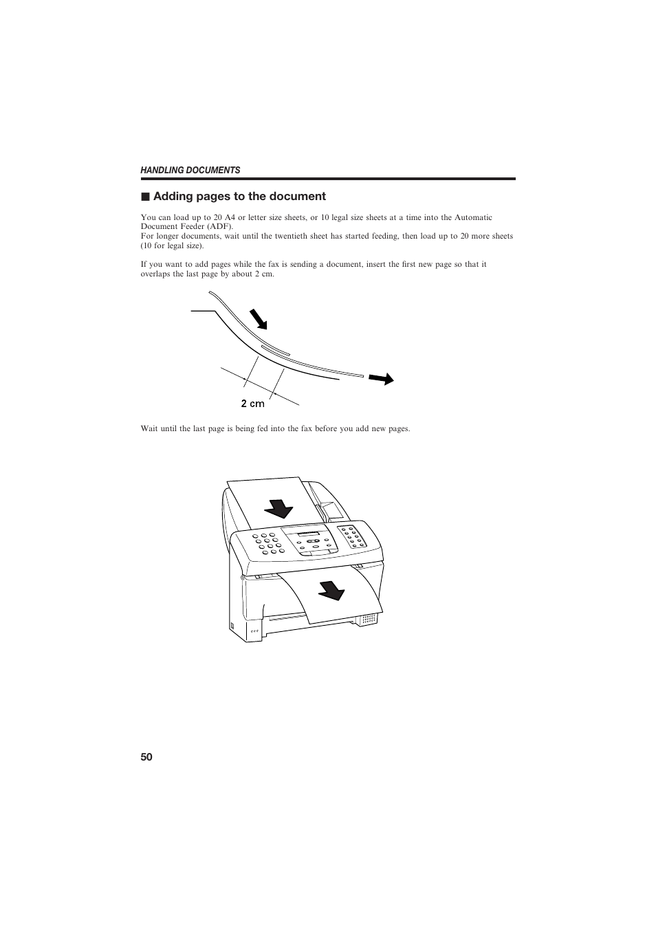 J adding pages to the document | Canon B155 User Manual | Page 62 / 140