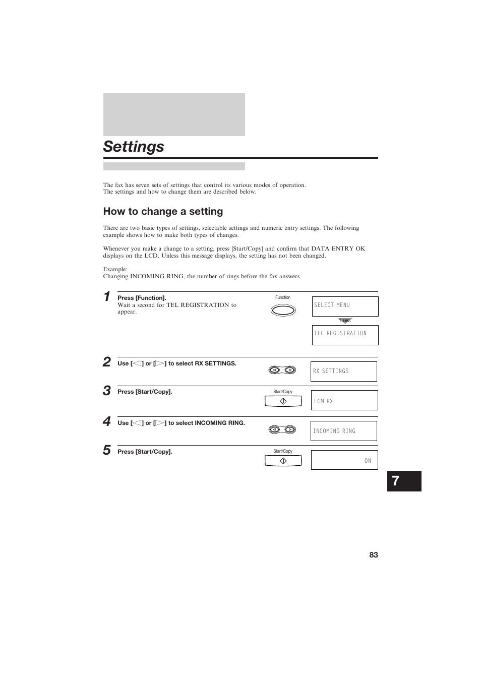 Settings | Canon B155 User Manual | Page 95 / 140