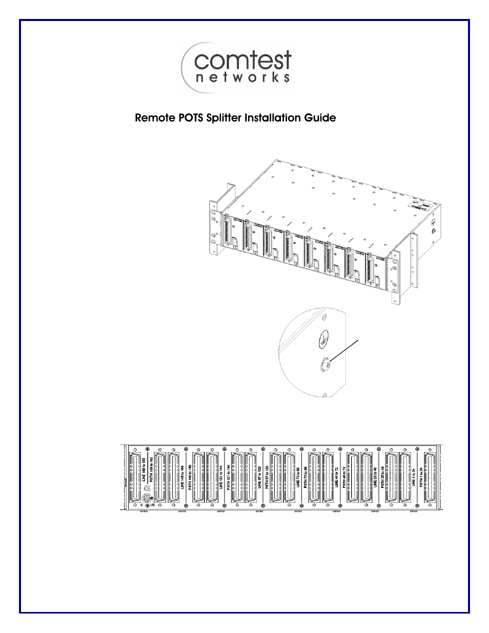 Comtest Networks H192 POTS Splitter User Manual | 2 pages