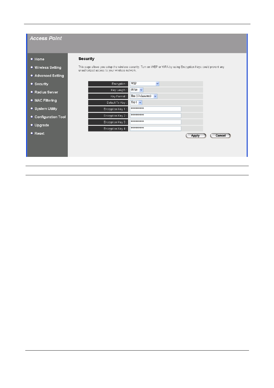 Parameter description | ConnectGear WA540G User Manual | Page 22 / 40