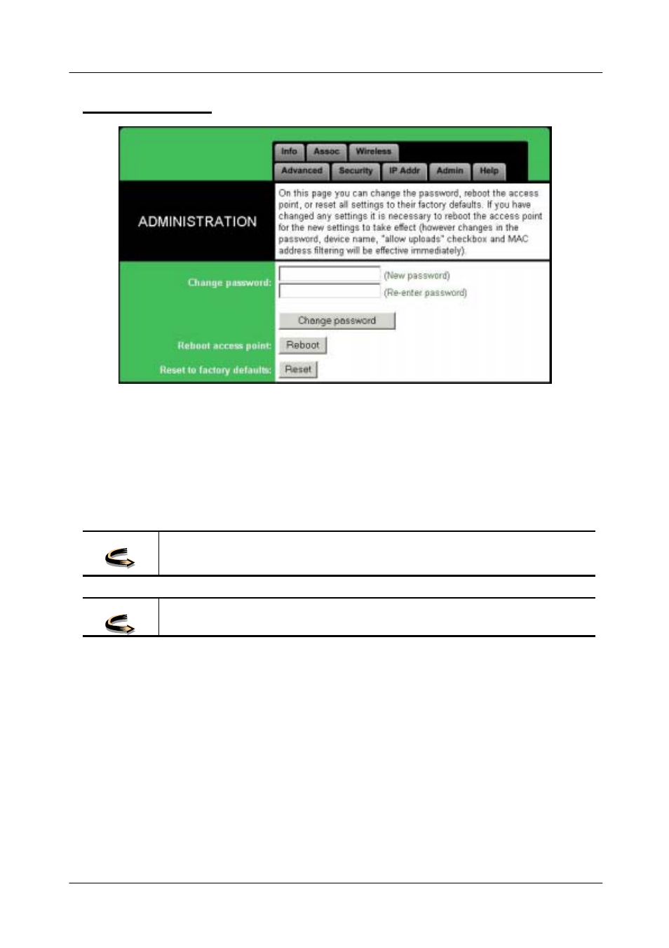 The admin tab, Dmin, 11mbps wireless access point user's manual | ConnectGear WA300 User Manual | Page 26 / 35