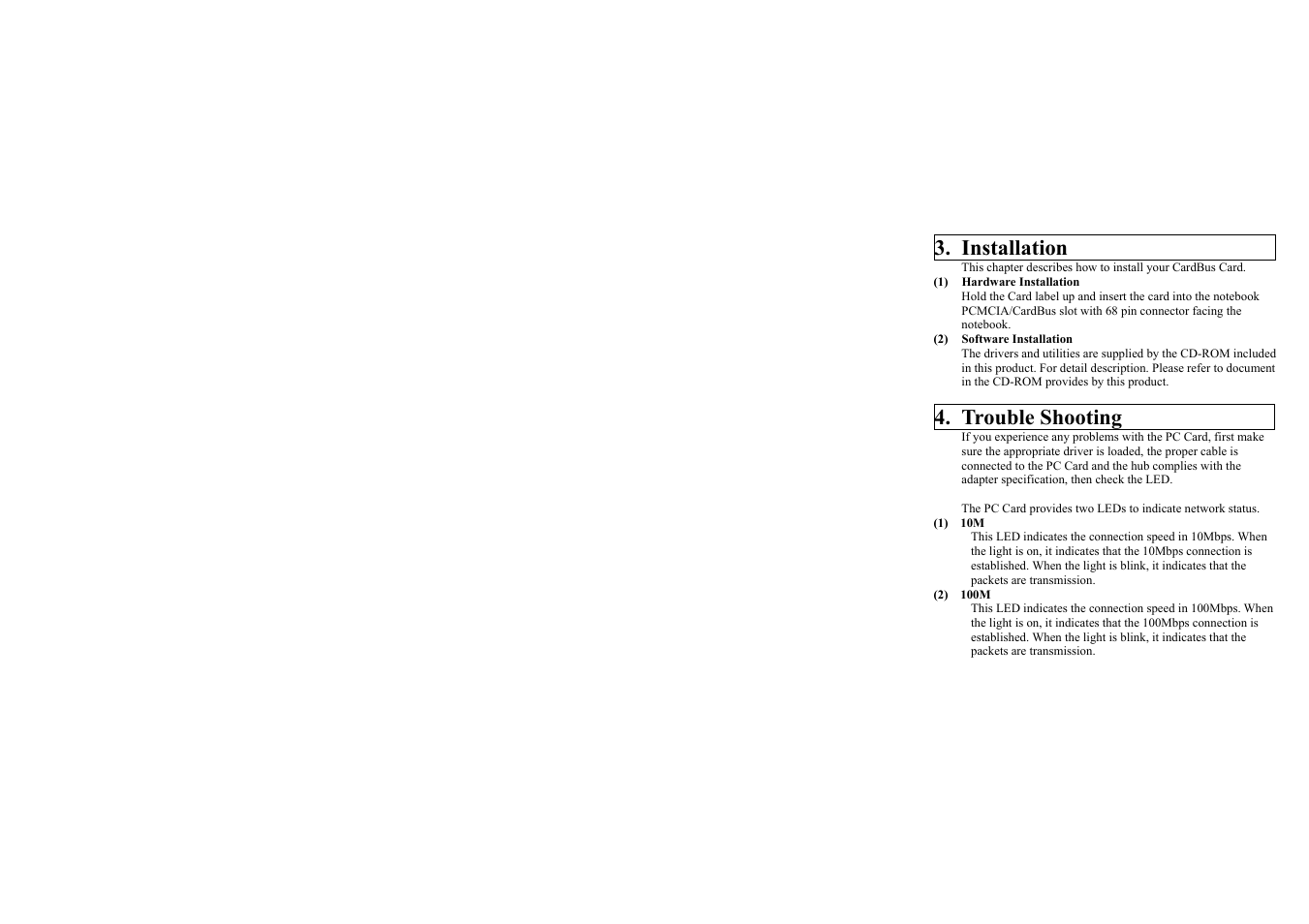 Installation, Trouble shooting | ConnectGear GA-H03D User Manual | Page 5 / 5