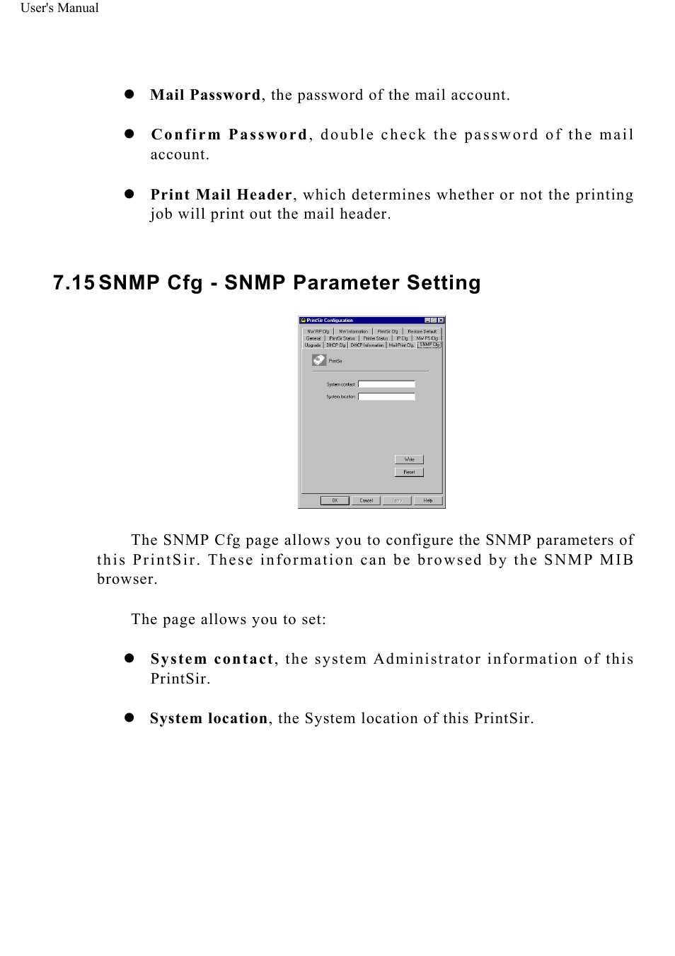 Snmp cfg - snmp parameter setting | ConnectGear GP-10P User Manual | Page 74 / 90