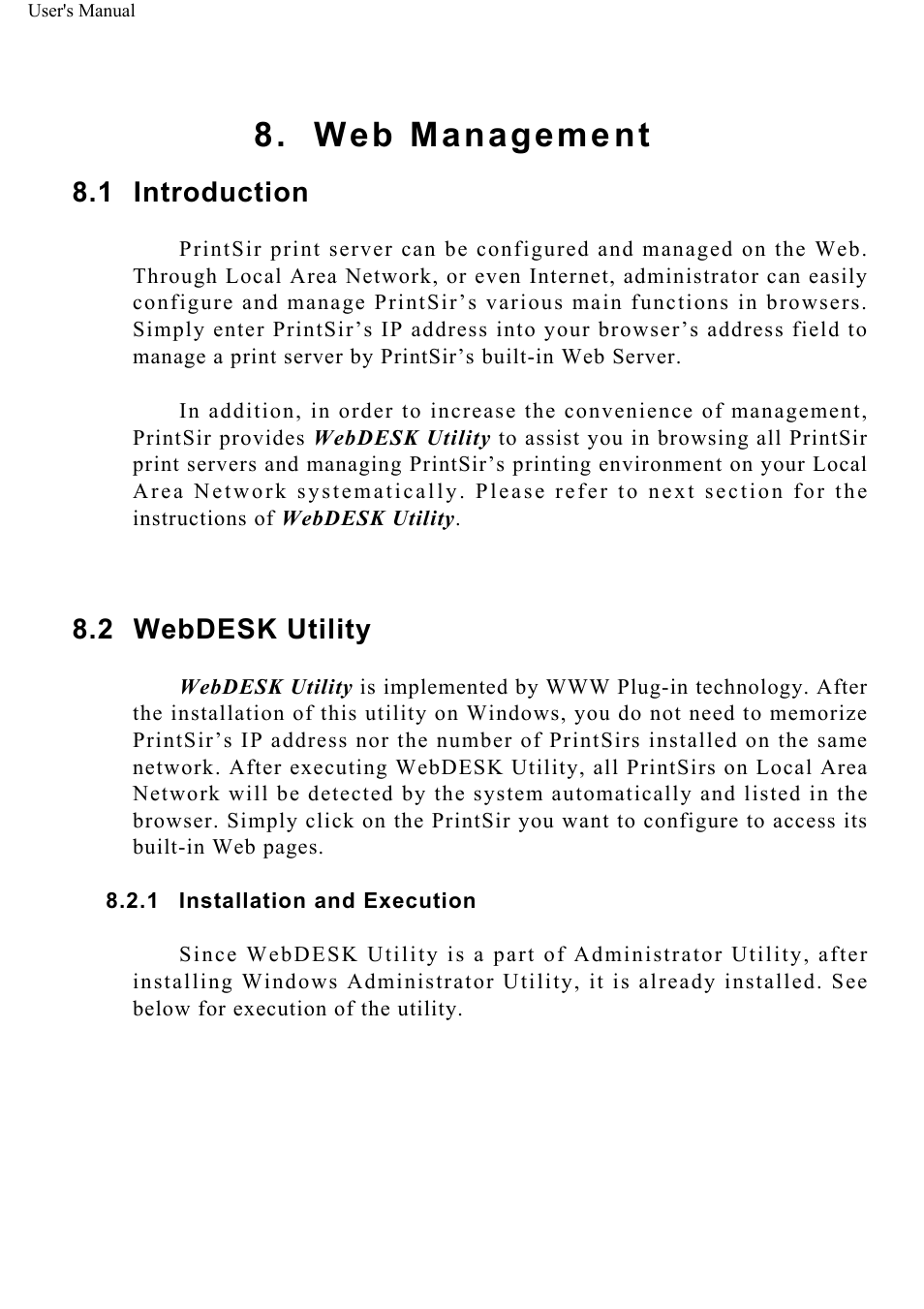 Web management, Introduction, Webdesk utility | ConnectGear GP-10P User Manual | Page 75 / 90