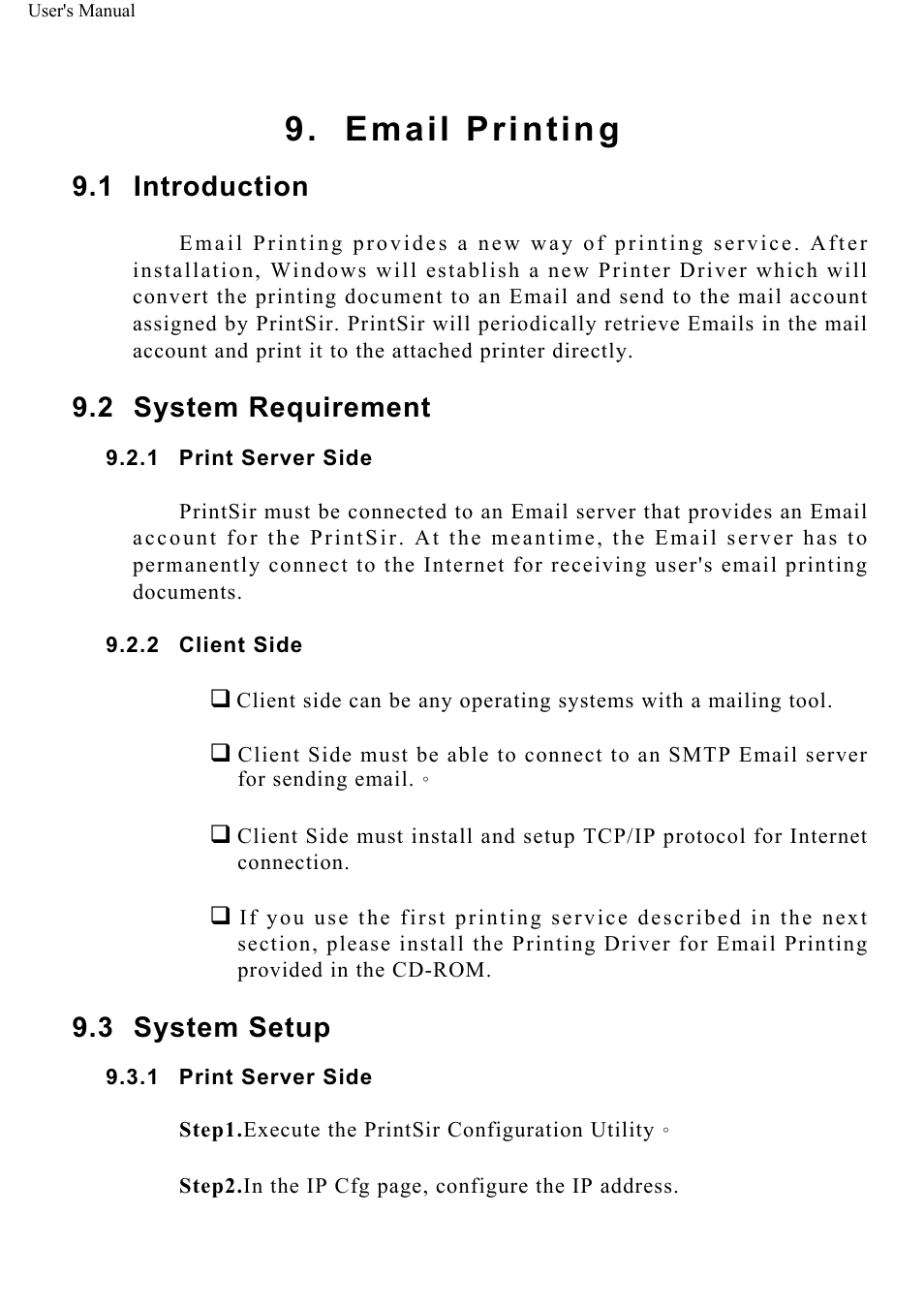 Email printing, Introduction, System requirement | System setup | ConnectGear GP-10P User Manual | Page 86 / 90