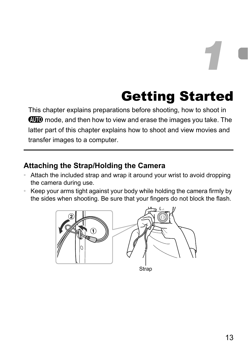 1 getting started, Getting started | Canon 220 HS User Manual | Page 13 / 209