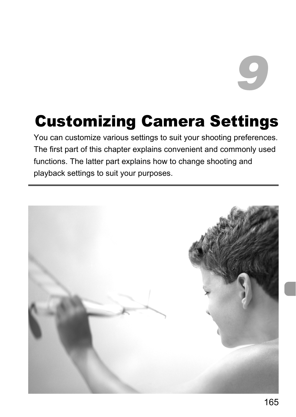 9 customizing camera settings, 9 customizing camera, Settings | Canon 220 HS User Manual | Page 165 / 209