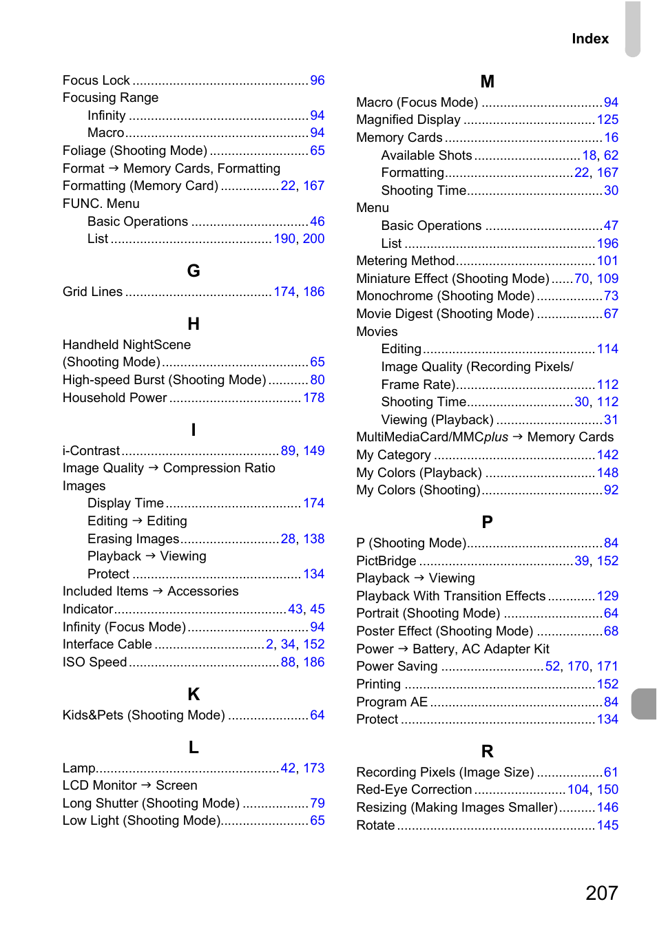 Canon 220 HS User Manual | Page 207 / 209