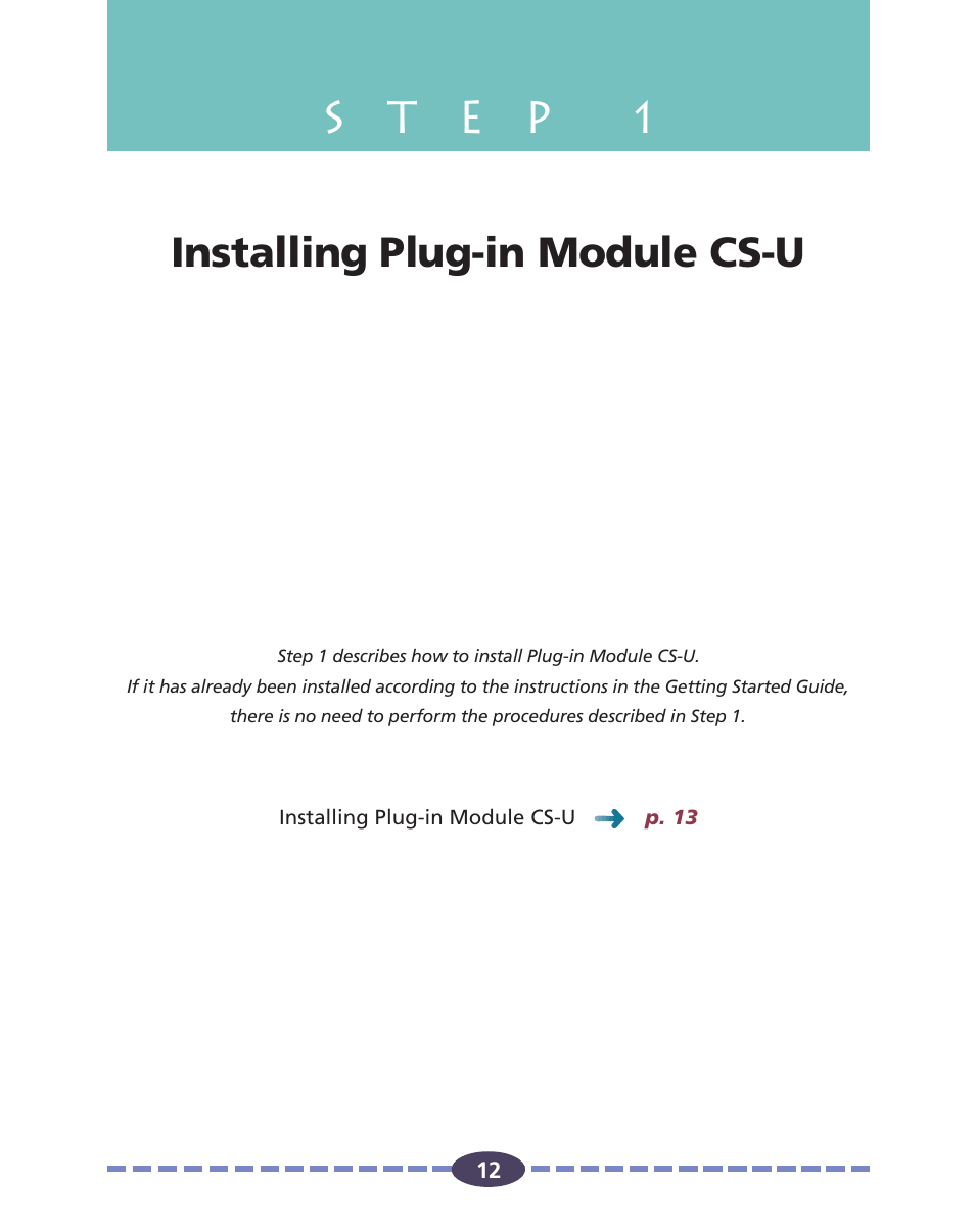 Step 1 installing plug-in module cs-u, Installing plug-in module cs-u (required reading), P. 12 | Installing plug-in module cs-u | Canon FB630U User Manual | Page 12 / 68
