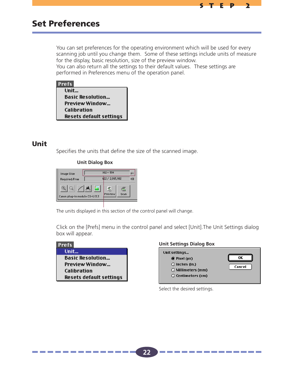 Set preferences, P. 22, Pp. 22-30 | P. 22) | Canon FB630U User Manual | Page 22 / 68