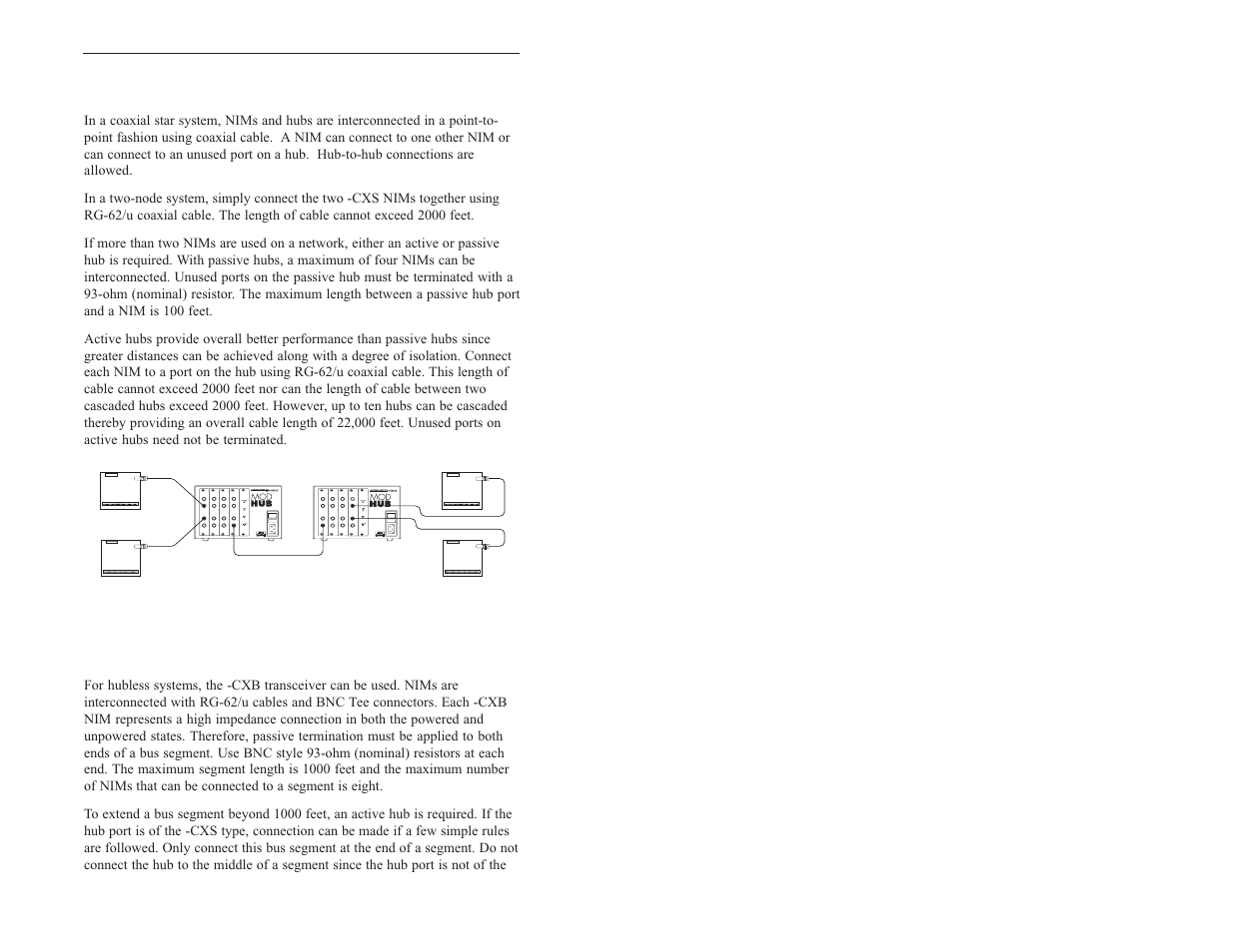 Cxs coaxial star, Cxb coaxial bus | Contemporary Control Systems PC10420 Adapters User Manual | Page 7 / 16