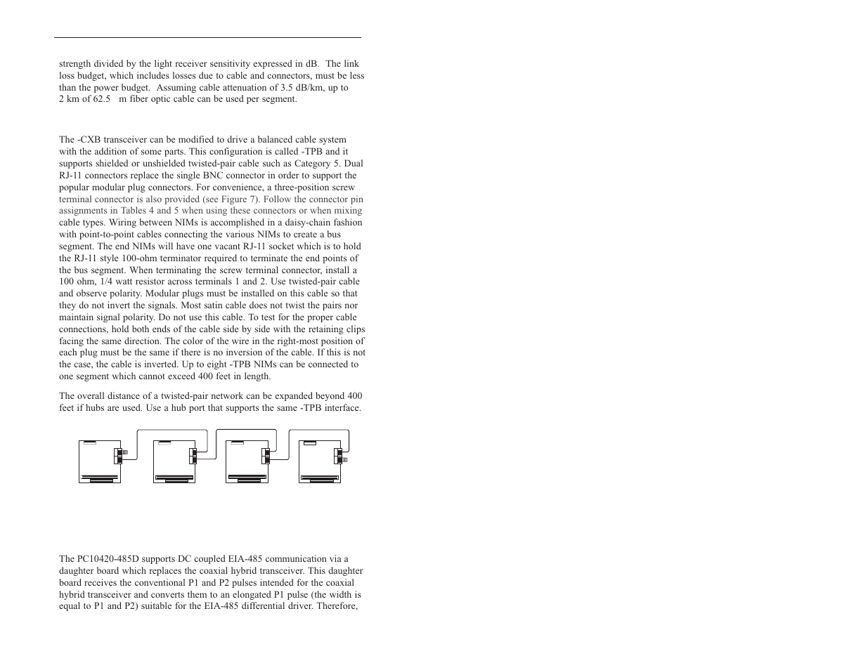 Tpb twisted-pair bus, 485d dc coupled eia-485 | Contemporary Control Systems PC10420 Adapters User Manual | Page 9 / 16