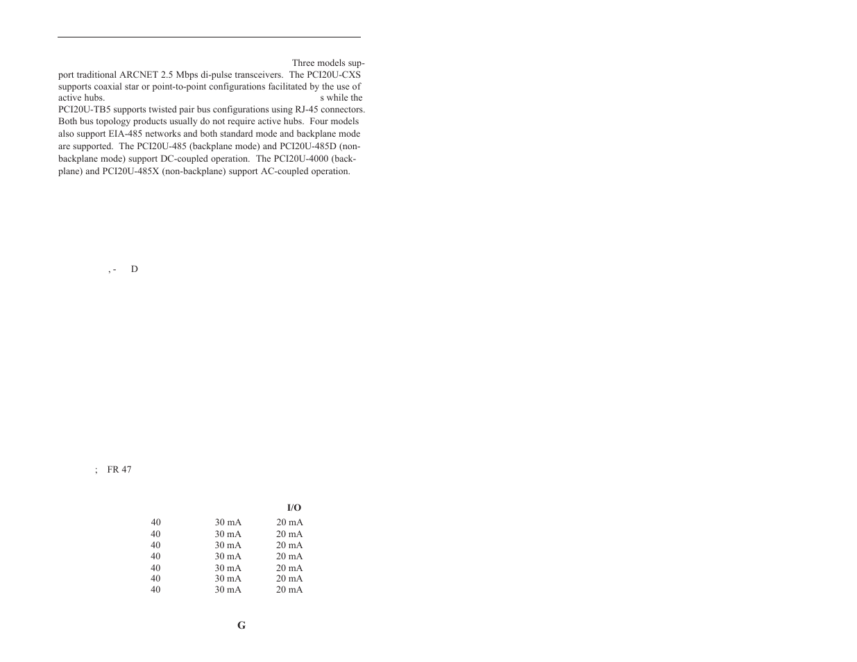 Specifications, Power requirements | Contemporary Control Systems PCI20U Adapters User Manual | Page 2 / 12