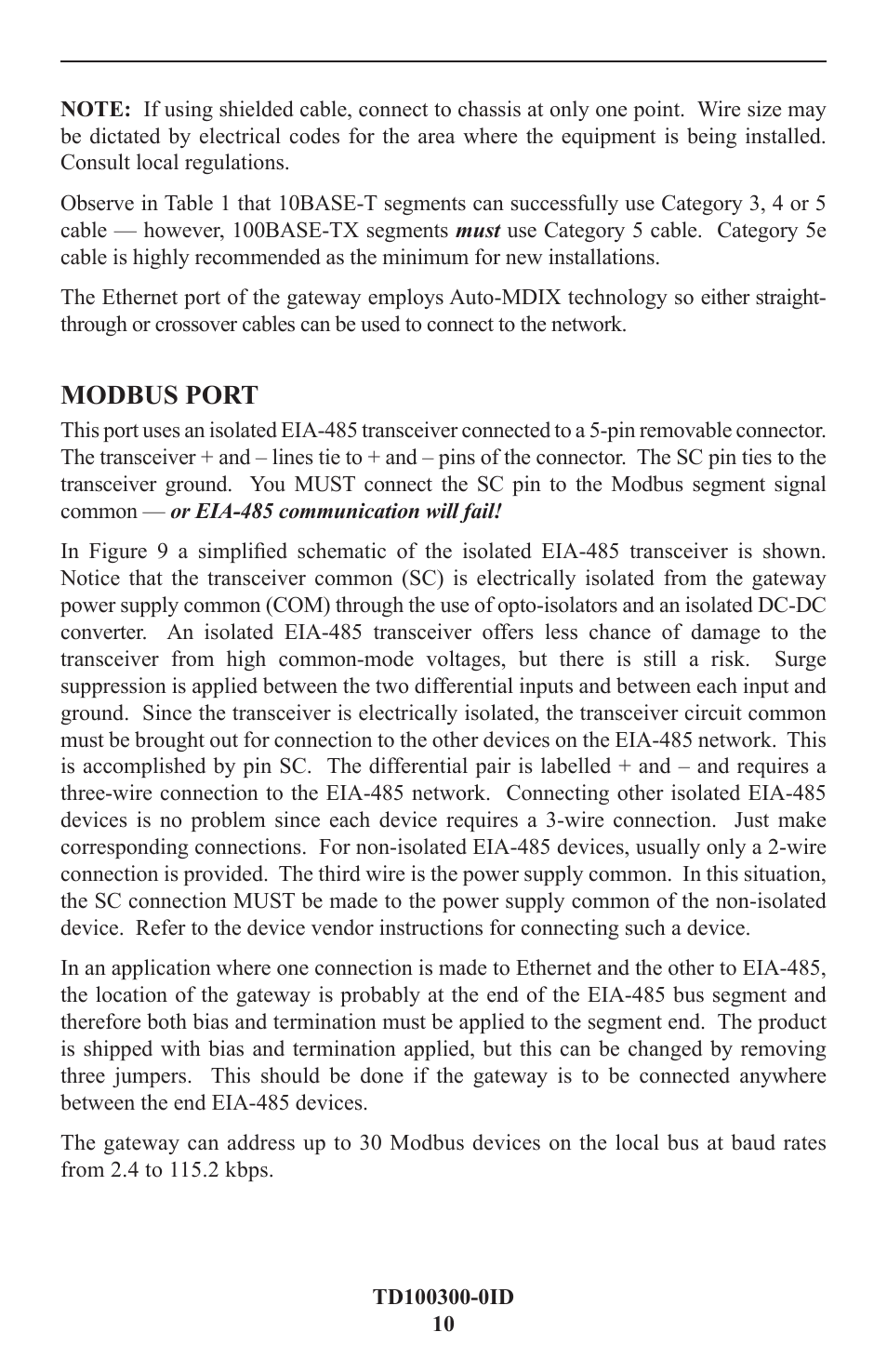Modbus port | Contemporary Control Systems BASgatewayLX User Manual | Page 10 / 16