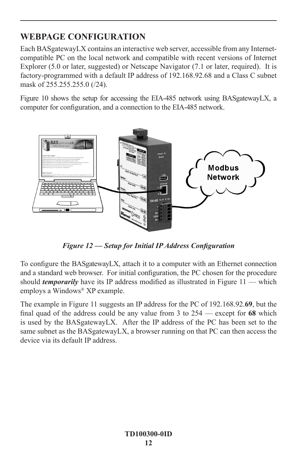 Webpage configuration | Contemporary Control Systems BASgatewayLX User Manual | Page 12 / 16