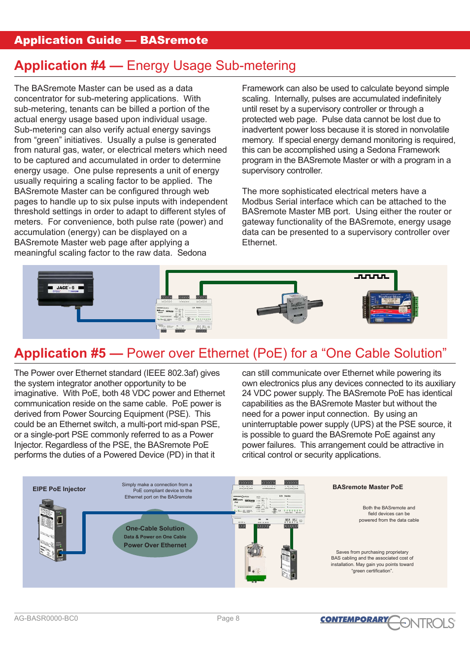 Application #4 - energy usage sub-metering, Ontr ls o, Application #4 — energy usage sub-metering | Application guide — basremote | Contemporary Control Systems BASremote Application Guide User Manual | Page 8 / 13