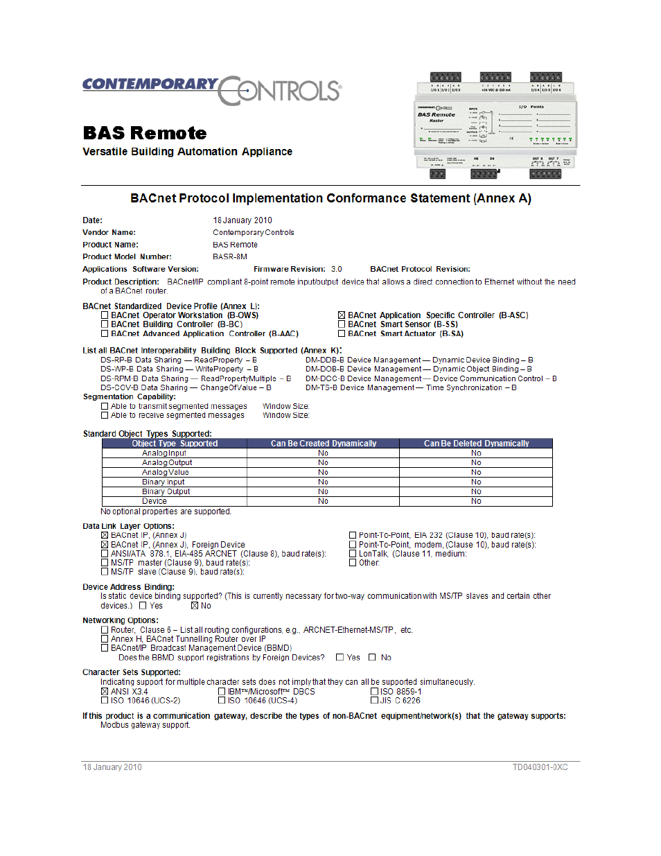 12 pics statement, Pics statement | Contemporary Control Systems BASremote User Manual (firmware 3.1.x) User Manual | Page 15 / 78