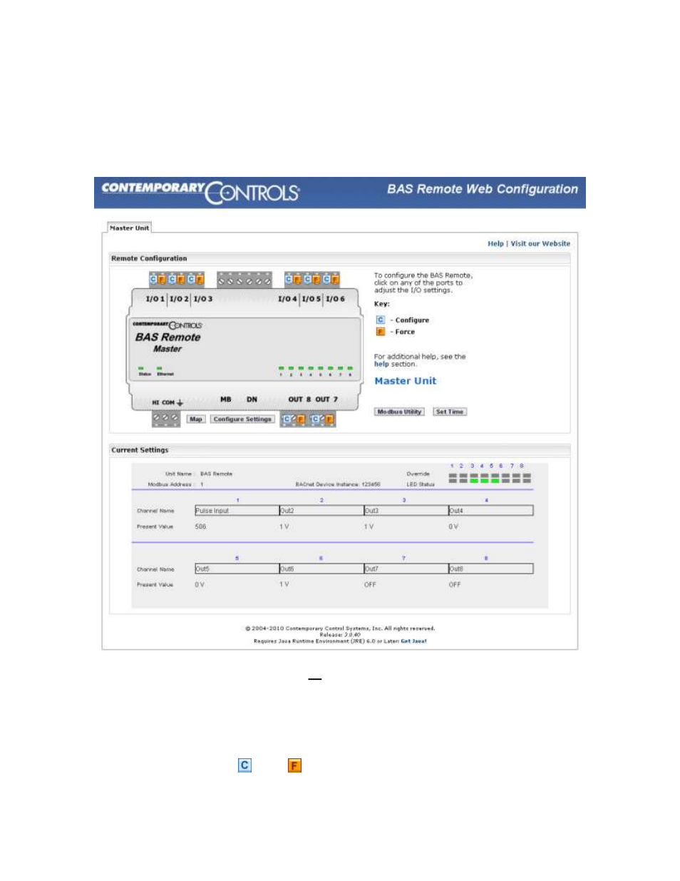 4 web server screen overview, Web server screen overview | Contemporary Control Systems BASremote User Manual (firmware 3.1.x) User Manual | Page 35 / 78