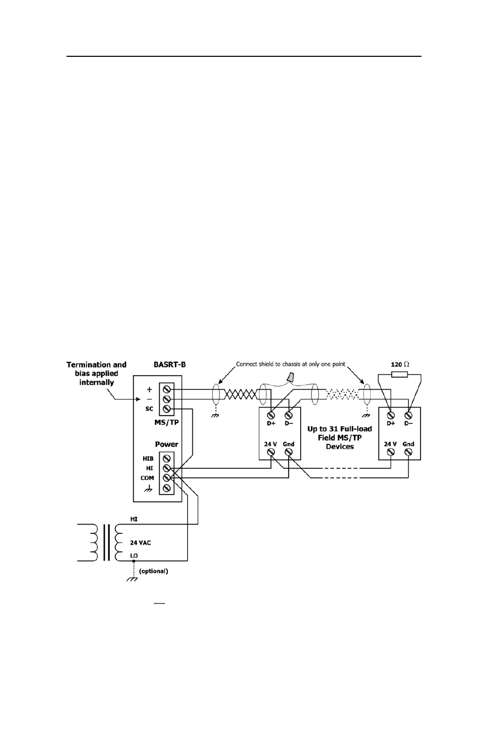 Wire ms/tp bus with shared power source | Contemporary Control Systems BASrouter Installation Guide (Firmware 2.x) User Manual | Page 8 / 24