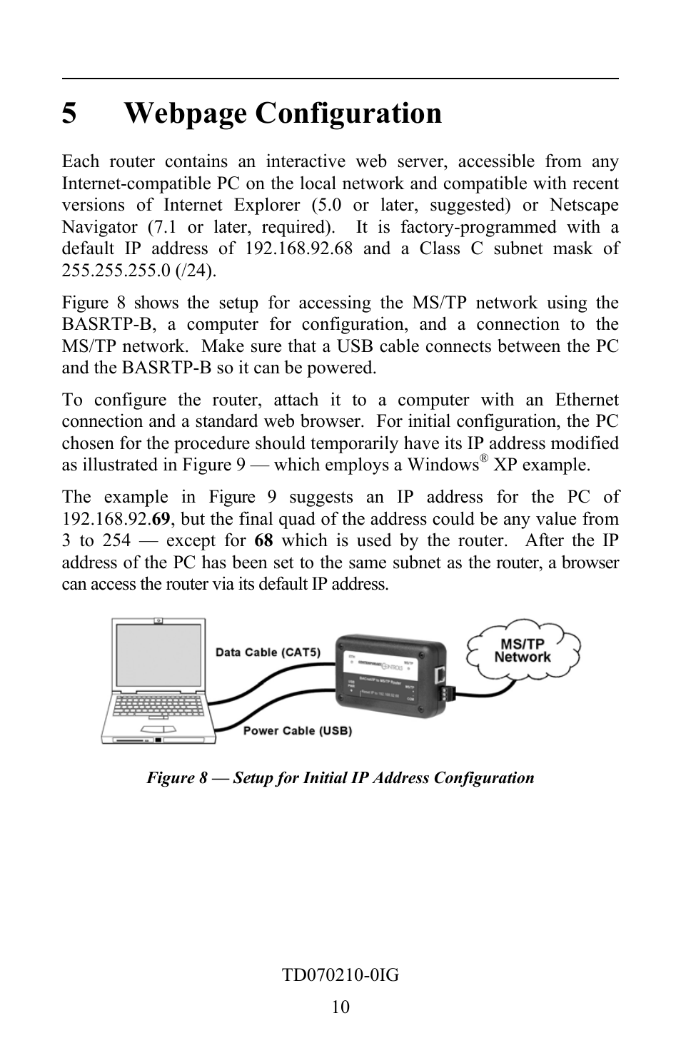 5 webpage configuration | Contemporary Control Systems BASrouter Portable Installation Guide (Firmware 2.6.x) User Manual | Page 10 / 20