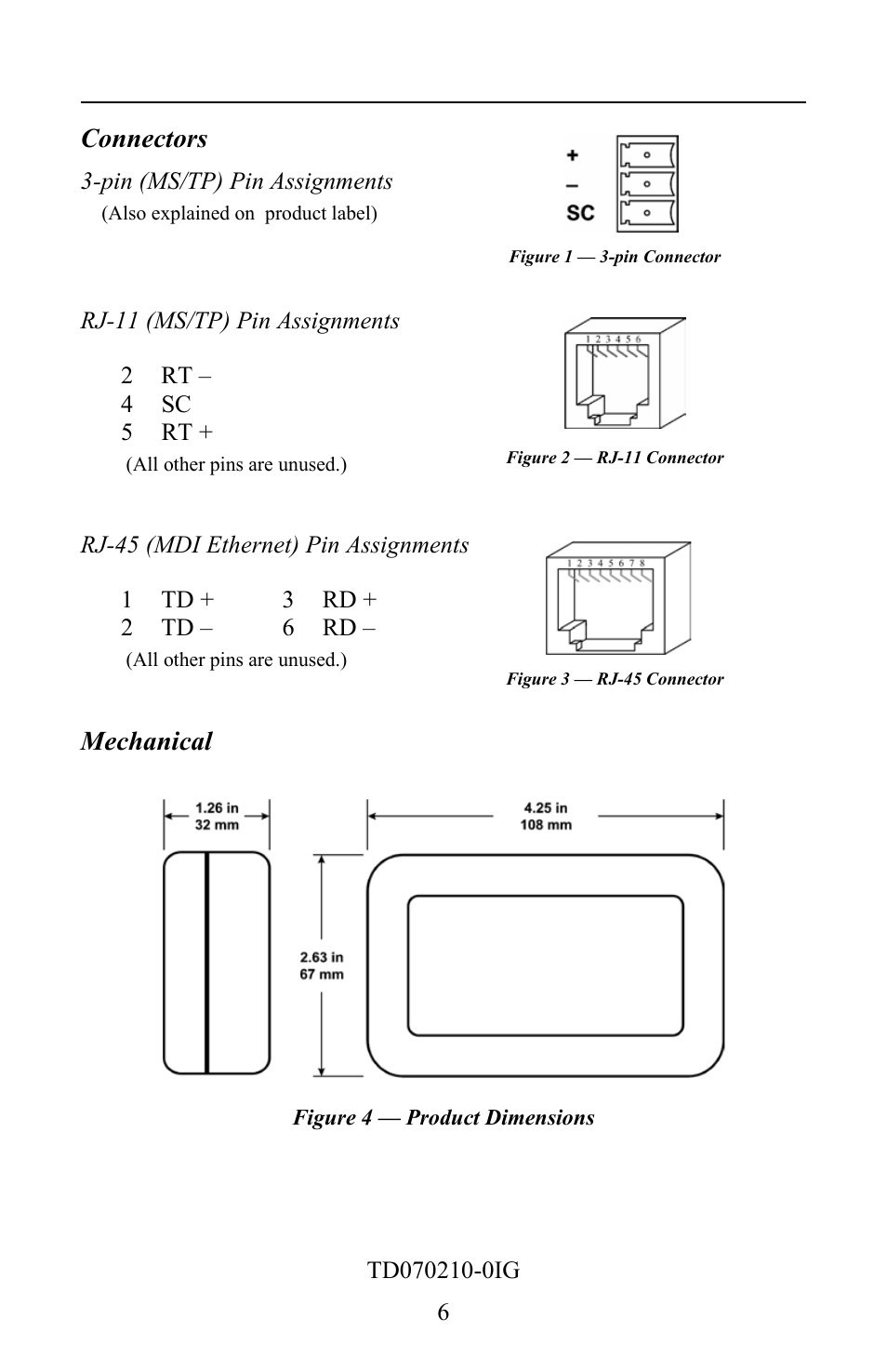 Connectors, Mechanical | Contemporary Control Systems BASrouter Portable Installation Guide (Firmware 2.6.x) User Manual | Page 6 / 20