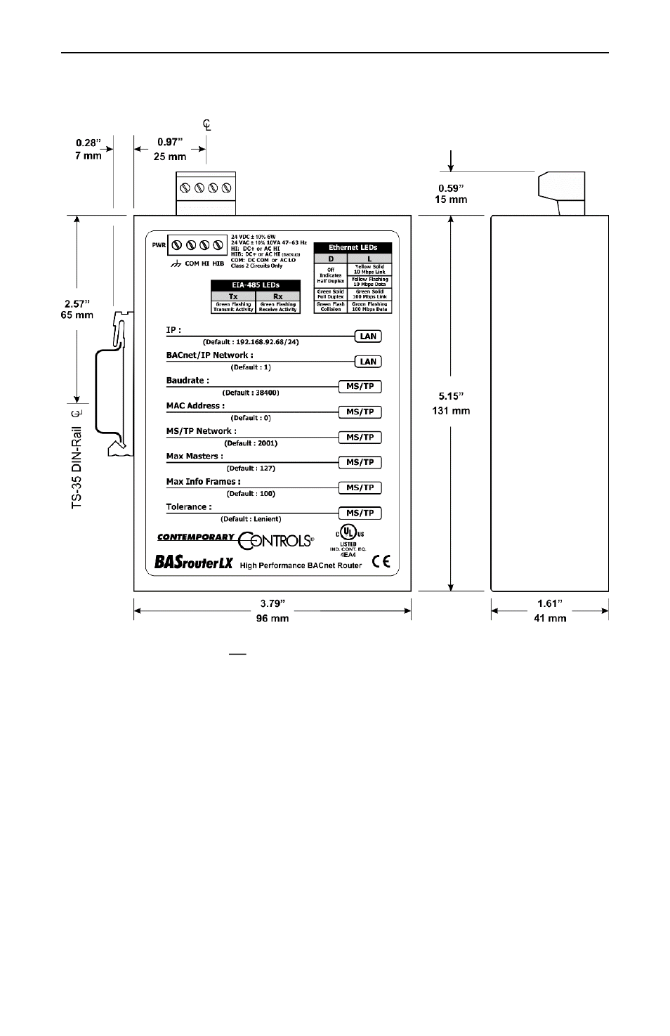 Mechanical | Contemporary Control Systems BASrouterLX Installation Guide User Manual | Page 5 / 12