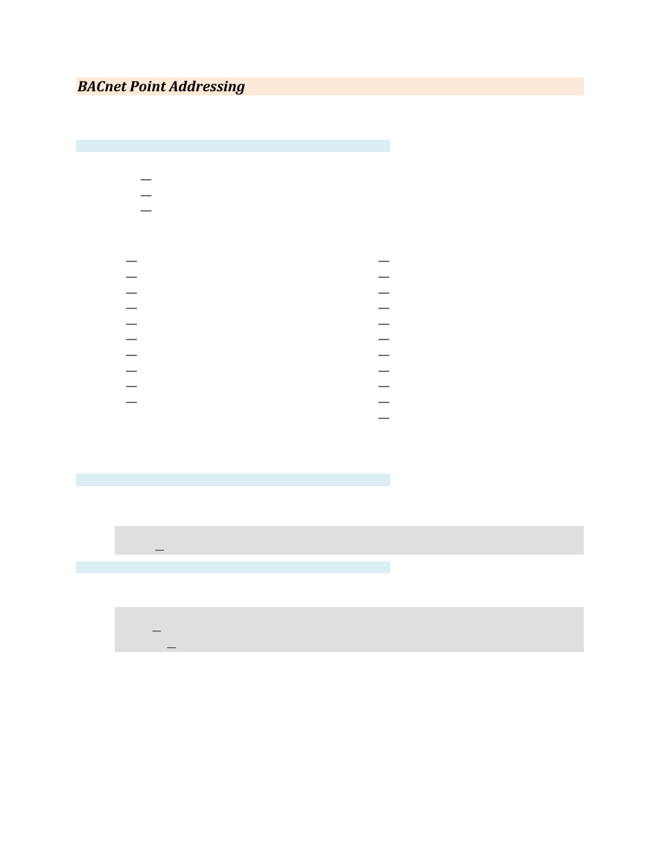 Bacnet point addressing, Address format, Other standard and proprietary objects | Property id | Contemporary Control Systems BASview User Manual | Page 19 / 81