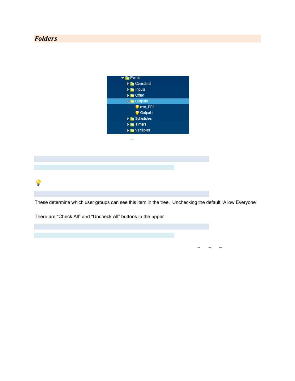 Folders, Settings tab, Label | Group settings tab, Advanced tab, Name | Contemporary Control Systems BASview User Manual | Page 32 / 81