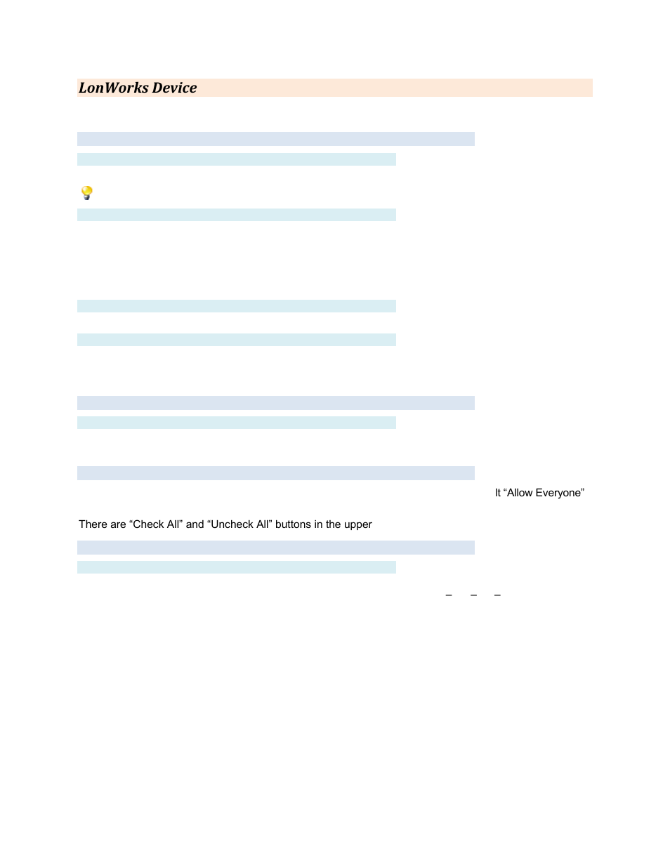 Lonworks device, Settings tab, Label | Neuron id, Description, Device module (optional), Addressing tab, Domain id, subnet and node, Group settings tab, Advanced tab | Contemporary Control Systems BASview User Manual | Page 44 / 81