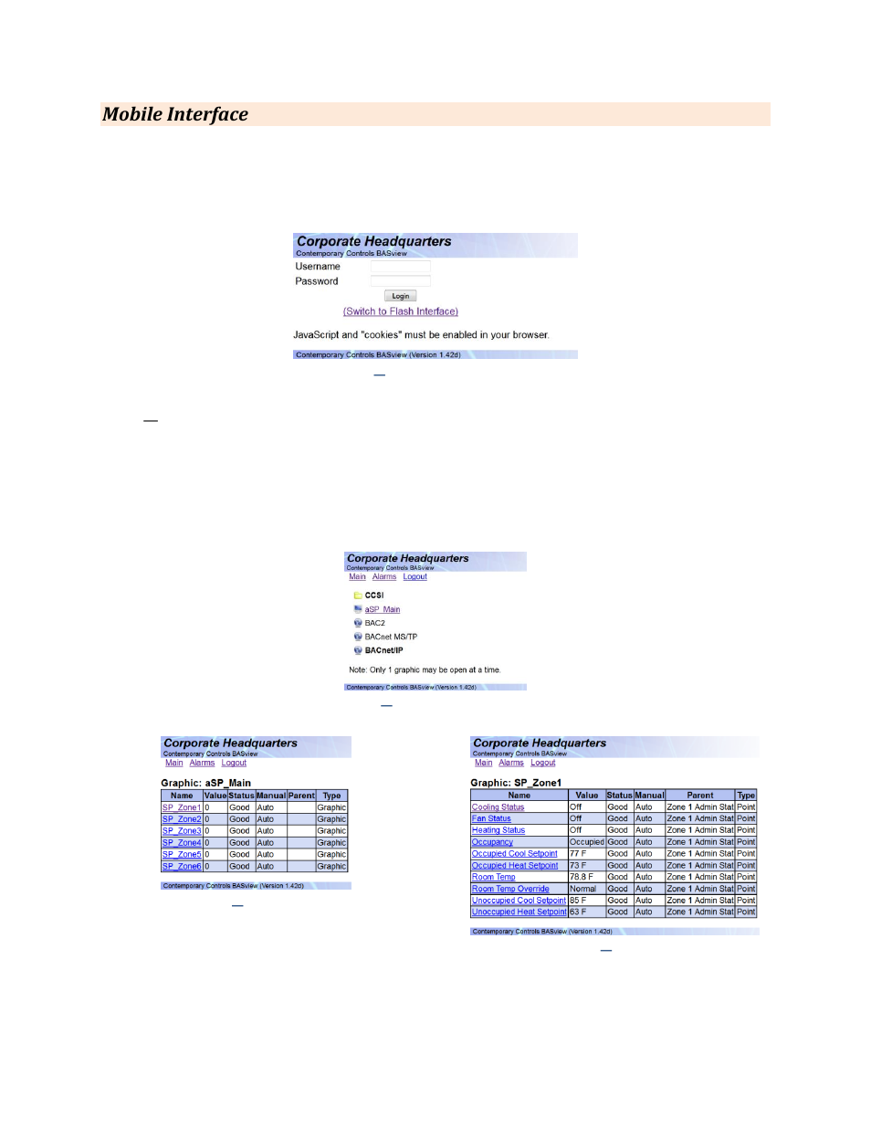 Mobile interface | Contemporary Control Systems BASview User Manual | Page 49 / 81