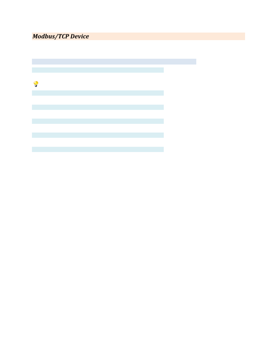 Modbus/tcp device, Settings tab, Label | Description, Address, Port, Unit id (serial routers only), Sentinel point, Modbus/tcp, Device | Contemporary Control Systems BASview User Manual | Page 54 / 81