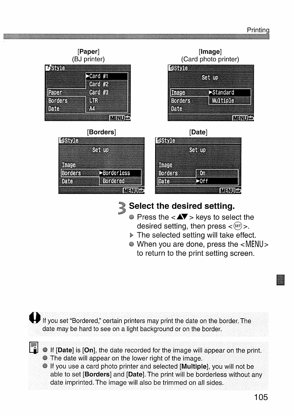 5 select the desired setting | Canon EOS 300 D User Manual | Page 107 / 141