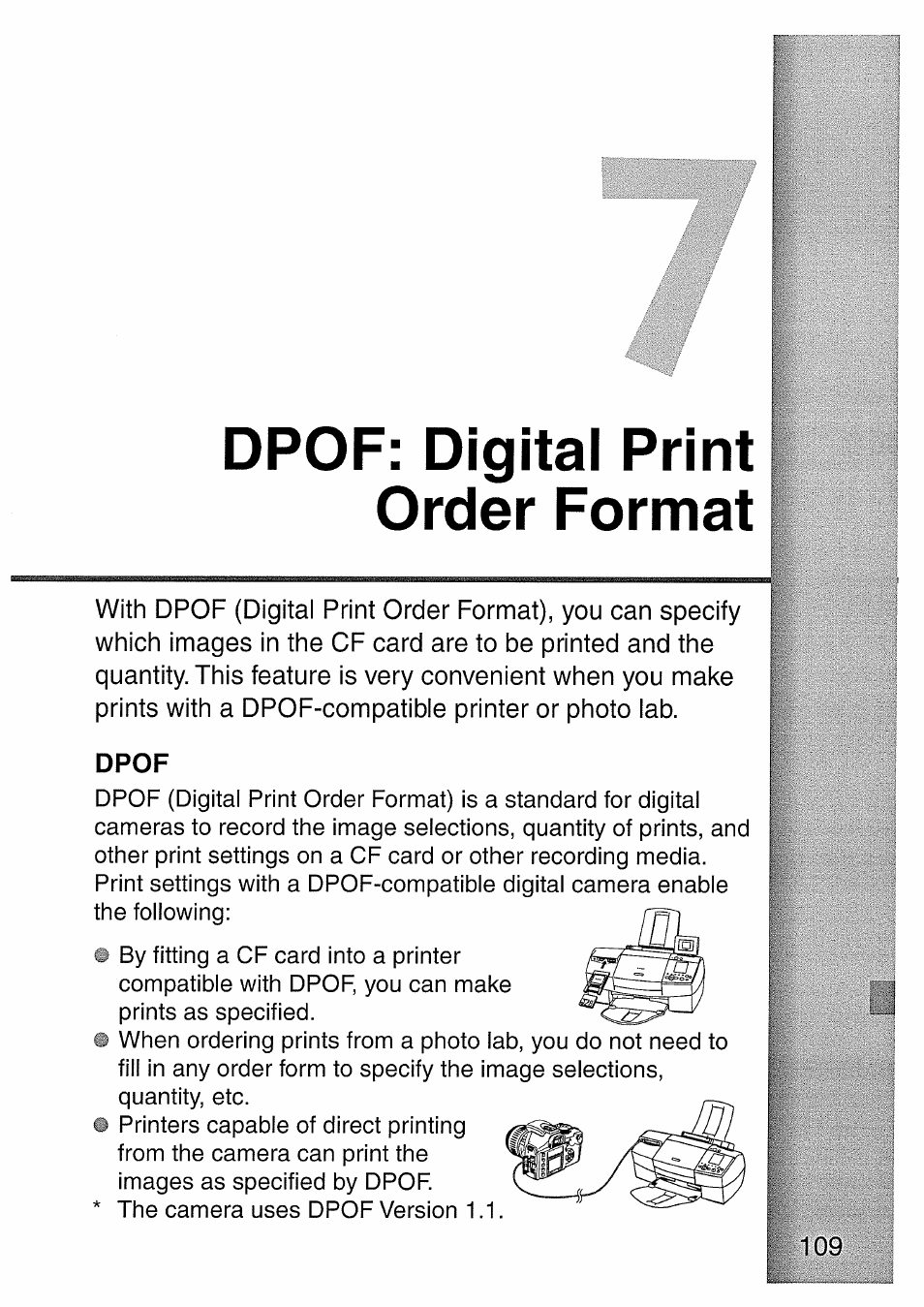 Dpof, Dpof: digital print order format | Canon EOS 300 D User Manual | Page 111 / 141