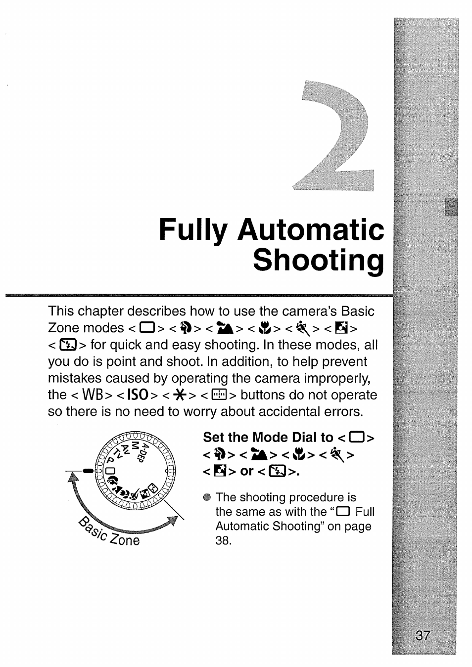 Fully automatic shooting | Canon EOS 300 D User Manual | Page 37 / 141