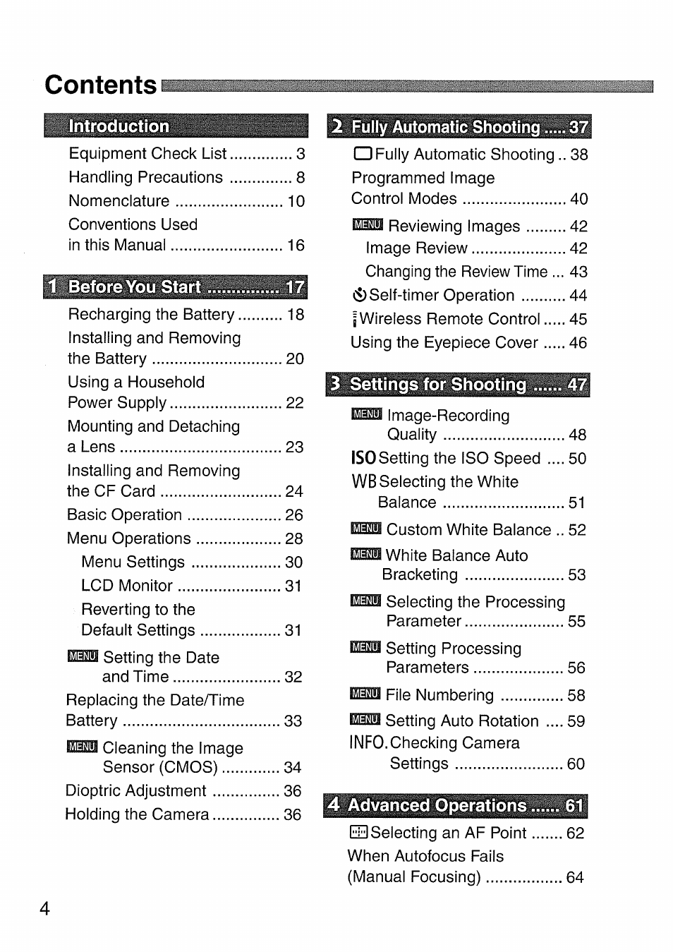 Canon EOS 300 D User Manual | Page 4 / 141