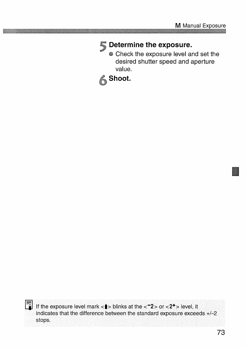 Determine the exposure, Shoot | Canon EOS 300 D User Manual | Page 73 / 141