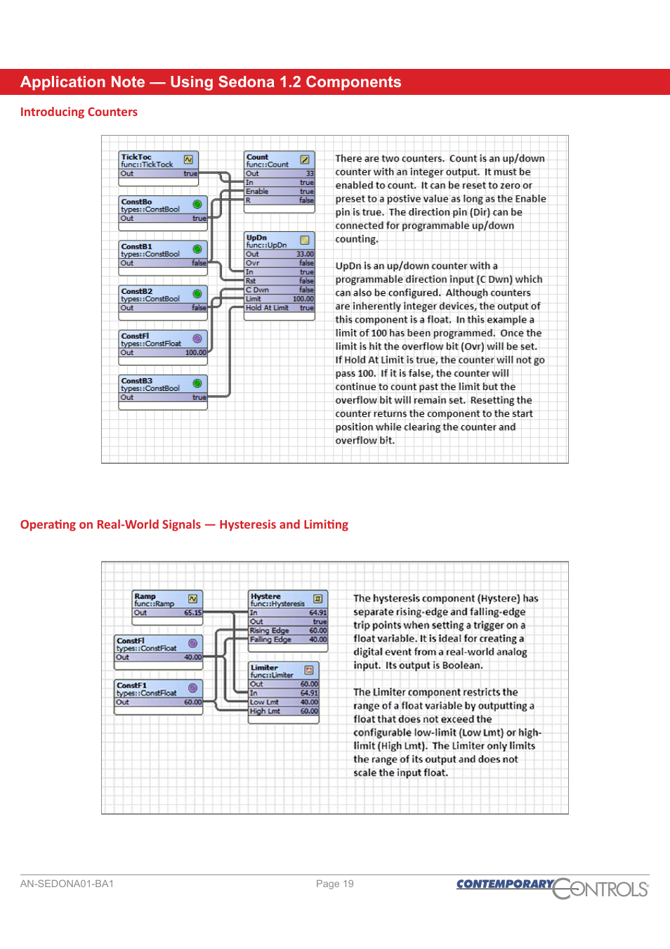 Introducing counters, Ontr ls o | Contemporary Control Systems Sedona User Manual | Page 19 / 27