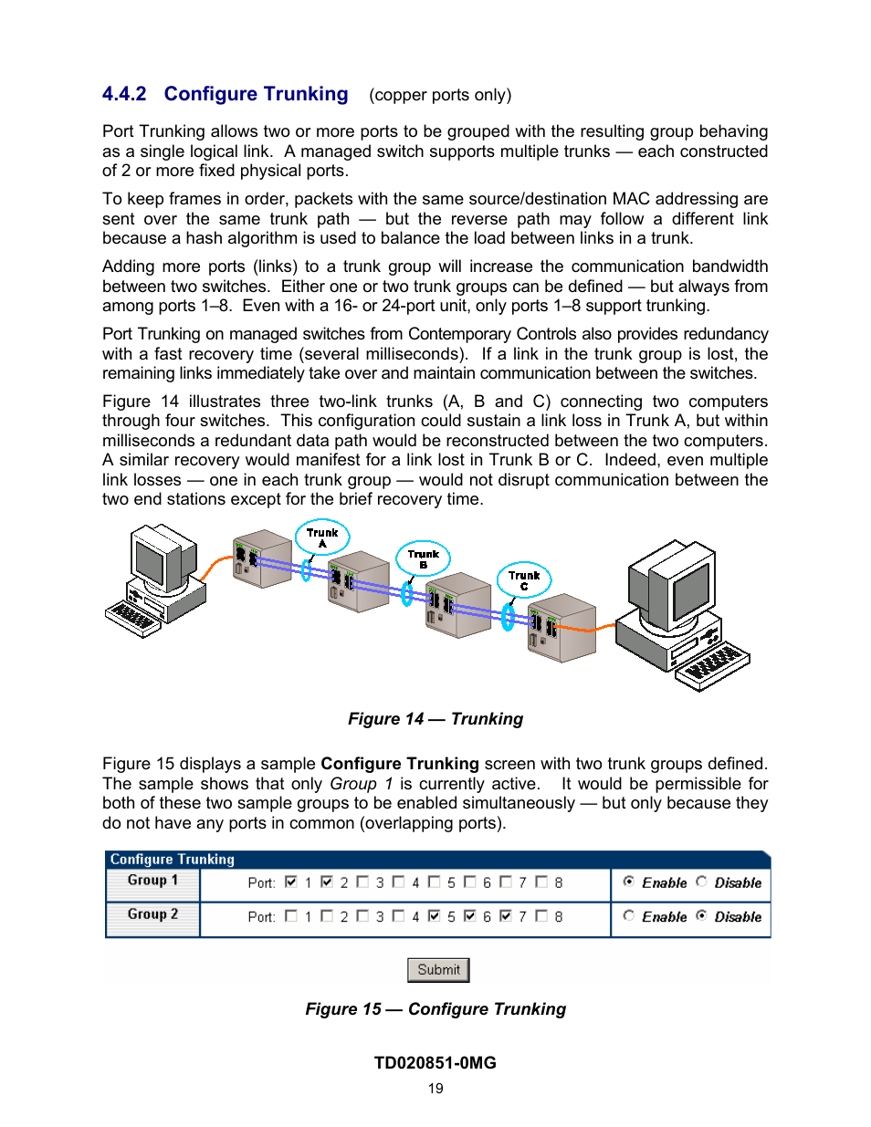 2 configure trunking, Configure trunking, On 4.4.2) | Contemporary Control Systems Compact Managed Switches Software Manual for Web Browser User Manual | Page 19 / 83