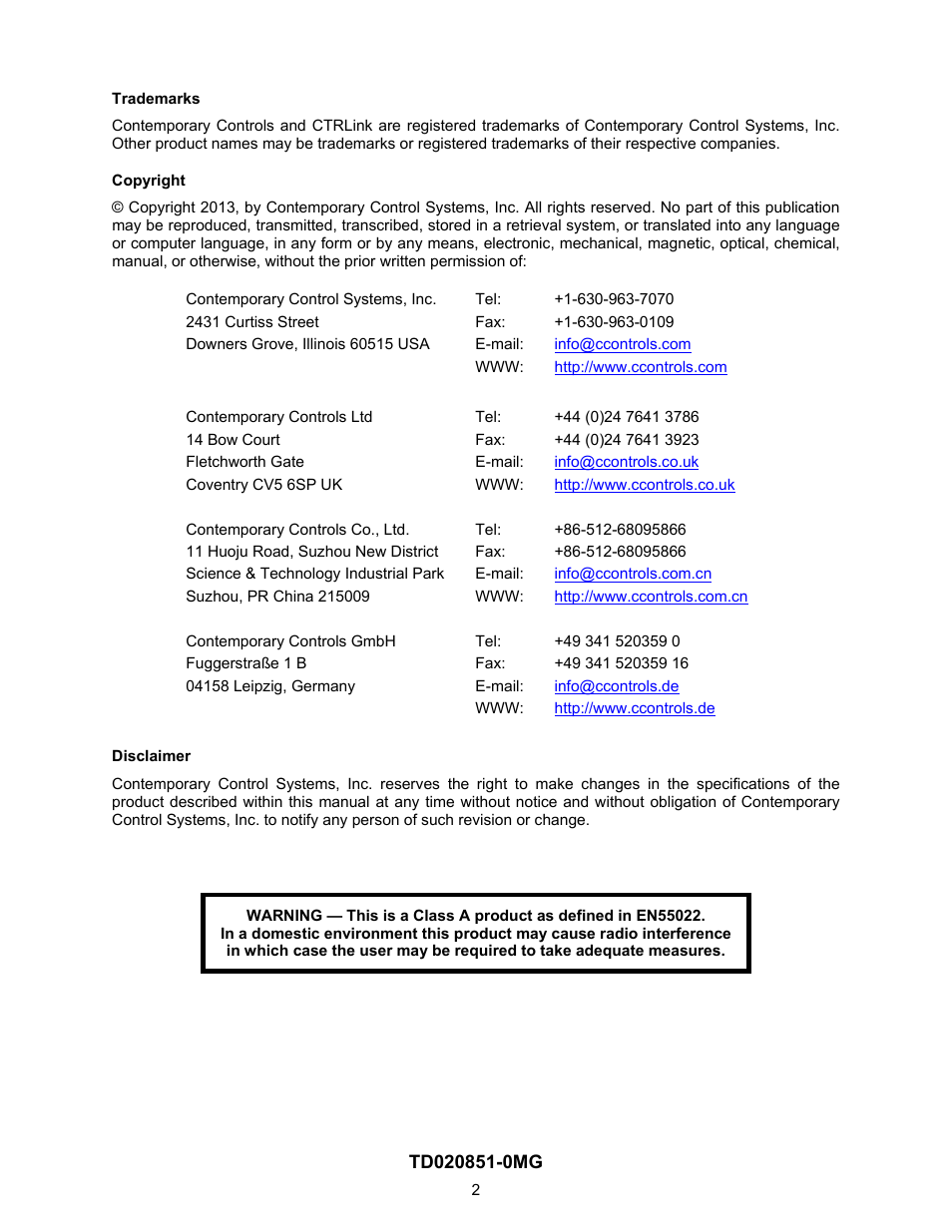Contemporary Control Systems Compact Managed Switches Software Manual for Web Browser User Manual | Page 2 / 83