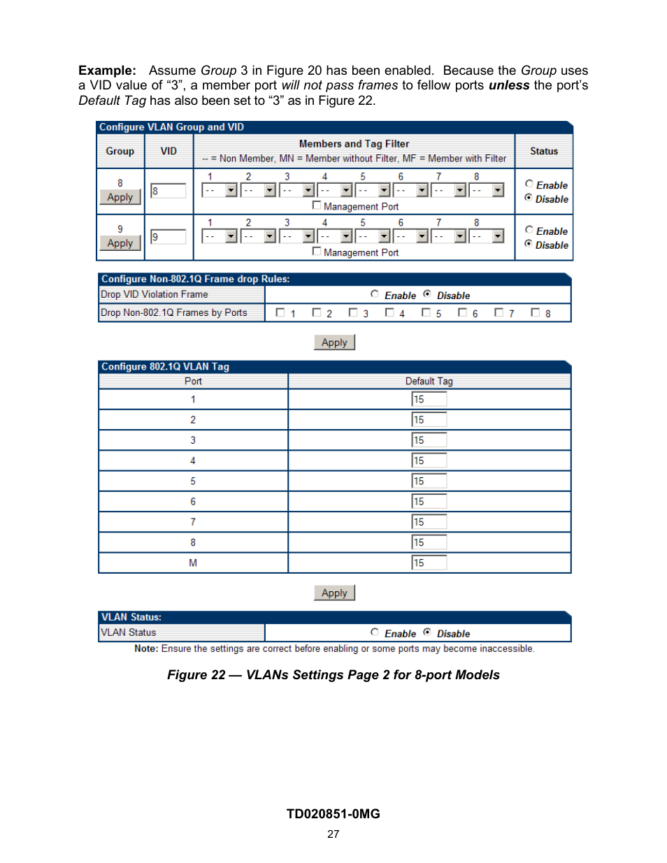 Ge 2 (figure 22), N figure 22 | Contemporary Control Systems Compact Managed Switches Software Manual for Web Browser User Manual | Page 27 / 83