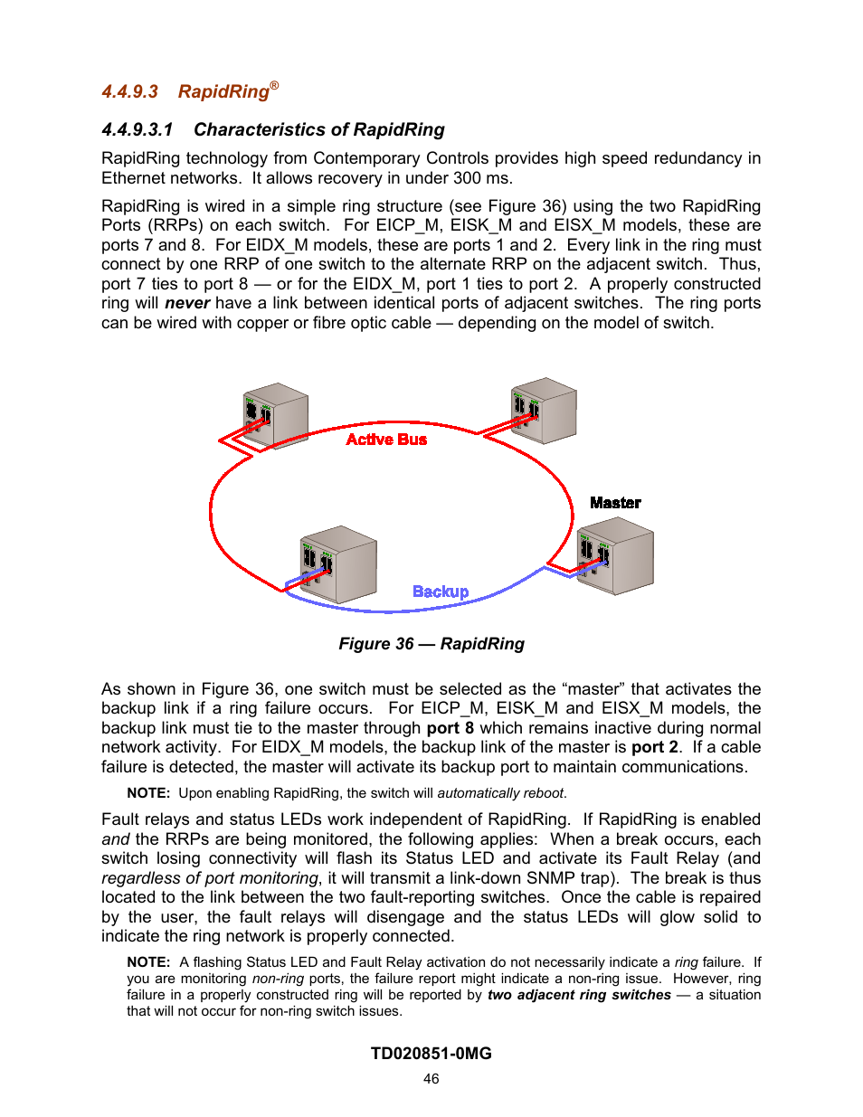3 rapidring, 1 characteristics of rapidring, Rapidring | On 4.4.9.3 | Contemporary Control Systems Compact Managed Switches Software Manual for Web Browser User Manual | Page 46 / 83
