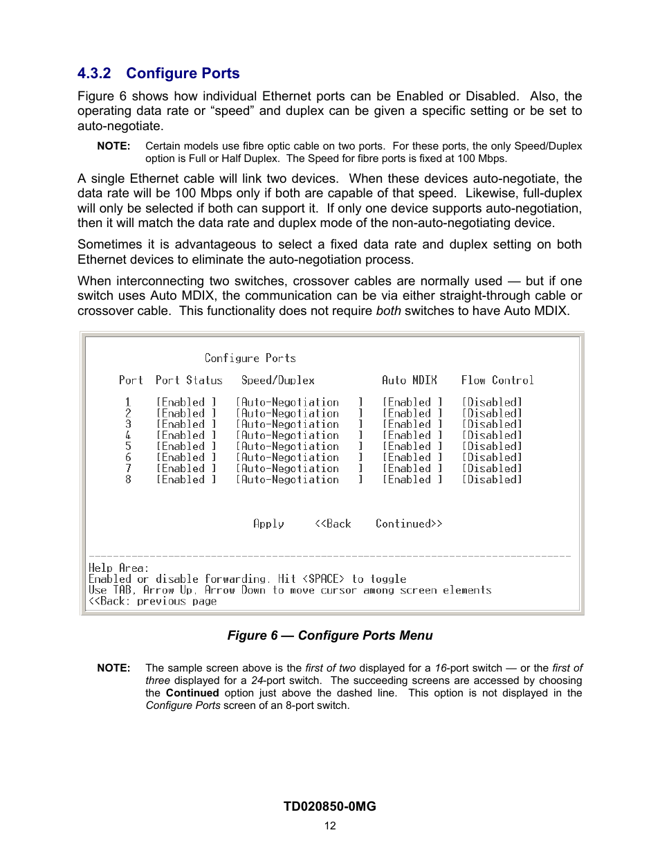 2 configure ports, On 4.2.1.2) | Contemporary Control Systems Compact Managed Switches Software Manual for Console Access User Manual | Page 12 / 80