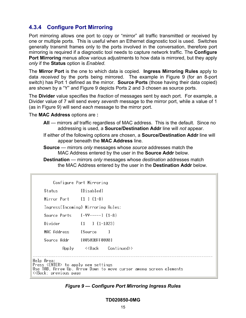 4 configure port mirroring, On 4.2.1.4) | Contemporary Control Systems Compact Managed Switches Software Manual for Console Access User Manual | Page 15 / 80
