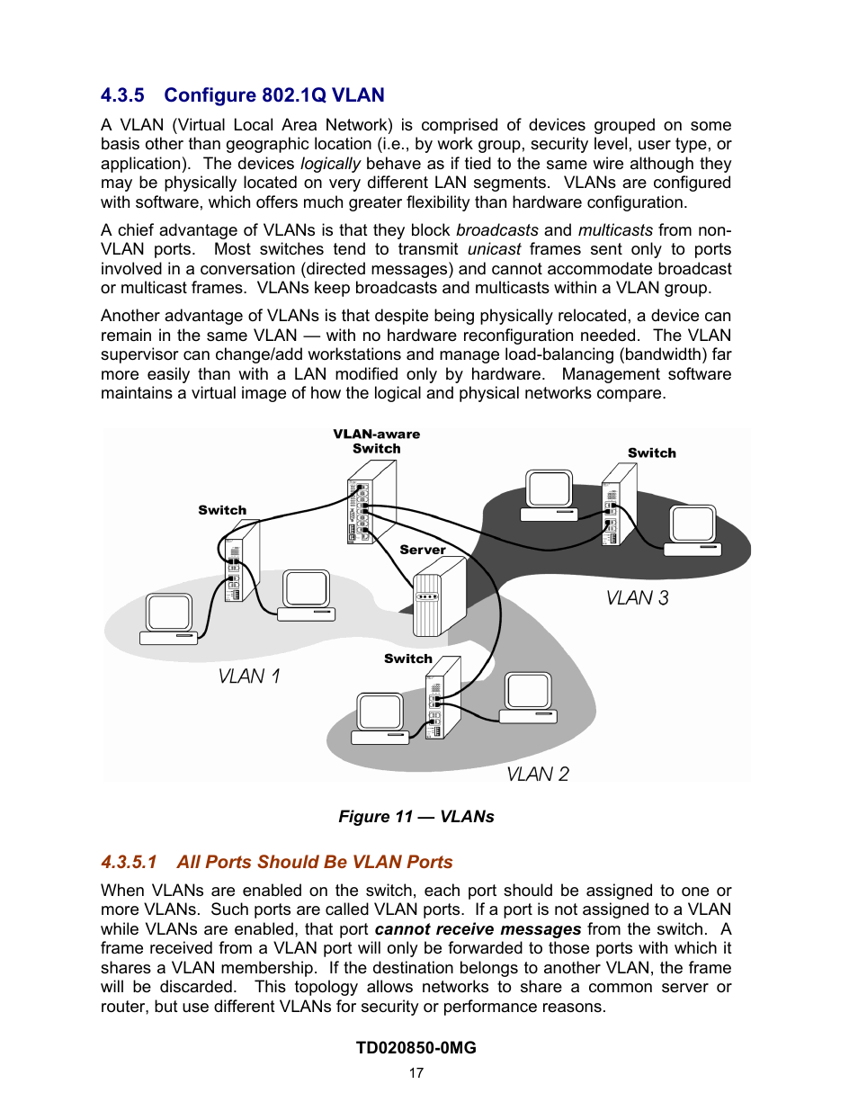 5 configure 802.1q vlan, 1 all ports should be vlan ports, On 4.2.1.5) | Contemporary Control Systems Compact Managed Switches Software Manual for Console Access User Manual | Page 17 / 80